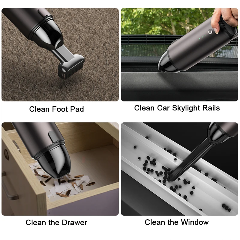 Car Vacuum Cleaner 6000Pa Cordless Handheld Mini Vacuum Cleaner Interior & Home & Computer Cleaning Wireless Auto