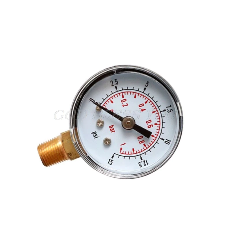 40mm Face Pressure Gauge 1/8" BSPT Bottom Mount 15,30,60.100,160 200, 300 PSI & Bar for Air Gas Water Fuel Liquid Drop Shipping acoustic calibrator