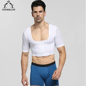 

TOPMELON Shapewear Arm Shaper Men Plus Sizes Slimming Bodysuit Cut Out Corrective Shapers Loss Weight Tops Male