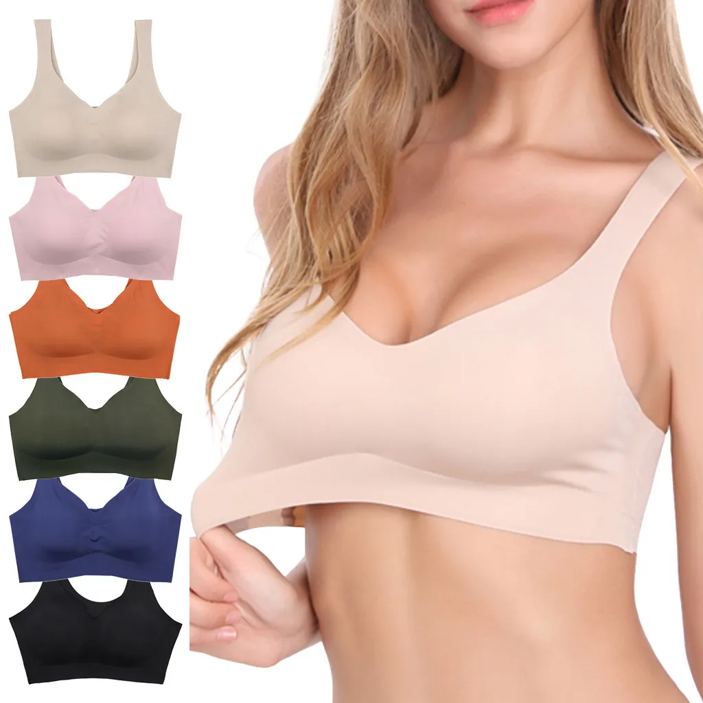 

Sports Bra summer 2019 Hot Sale Woman Sexy Sports Bra Without Steel Rings Sexy Yoga Vest Lingerie sexy bodycon Solid Underwear