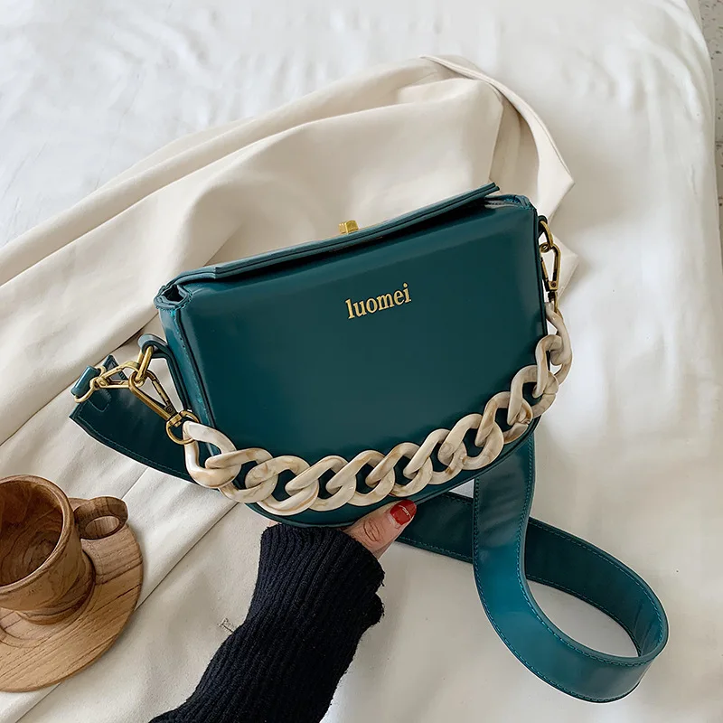 

DIINOVIVO Wide Chain Ladies Handbag Vintage Shoulder Crossbody Bags For Women Brand Designer Evening Bags Purse Female WHDV1502