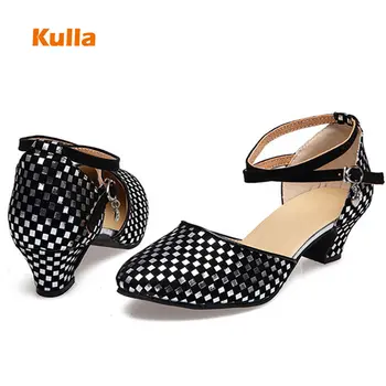 

Women's Latin Dance Shoes Ladies Tango Closed Toe Black Ballroom Waltz Dancing Shoes Women Girl Wholesale Performance Dance Shoe
