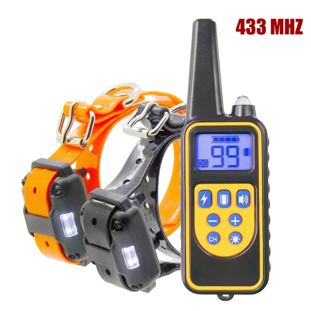 Remote Control  Dog Training Collar Pet Waterproof Rechargeable with LCD Display for Shock Vibration Sound 433 Mhz