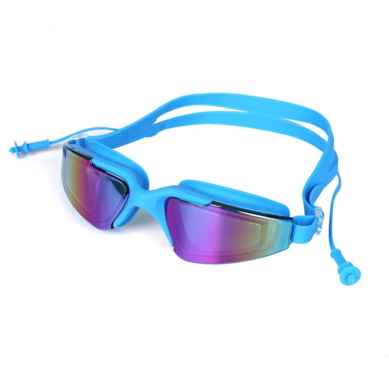 

Swiss And Goggles Men And Women High-definition Myopia Waterproof Anti-fog Swimming Glasses Big Box Electroplated One-piece Earp