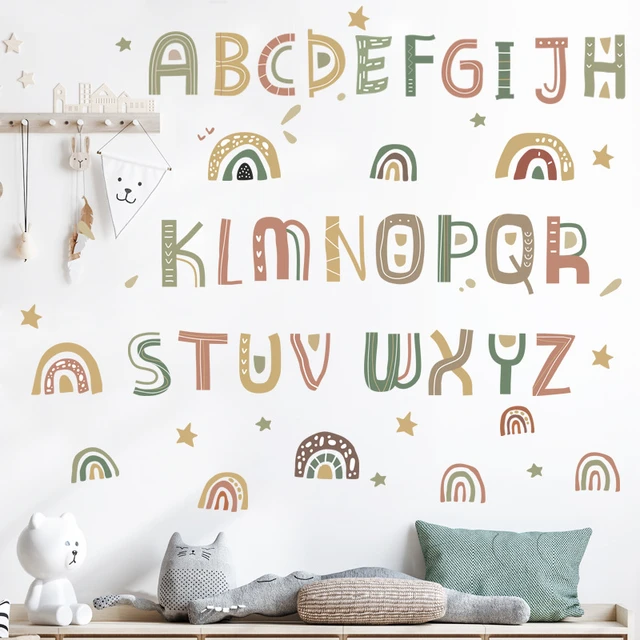 Bohemian Alphabet Letter Rainbows Colorful Nursery Wall Sticker Removable  Vinyl Wall Decals Mural Kids Room Playroom Home Decor - AliExpress