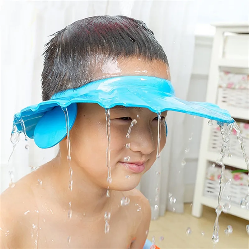 new Baby Shower Cap Children Shampoo Cap Safe Kids Bath Waterproof Visor Hat Adjustable Protect Eyes Hair Children's Goods
