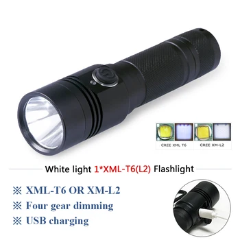 

USB powerful led flashlight cree xml t6 L2 lanterna militar lamp charge 18650 battery torch waterpoof Camping outdoor car lights