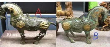 

[Nice Discount ] Can collections beautiful Plate with gold Dragon Phoenix horse bronze Statue It is recommended to buy A Pair