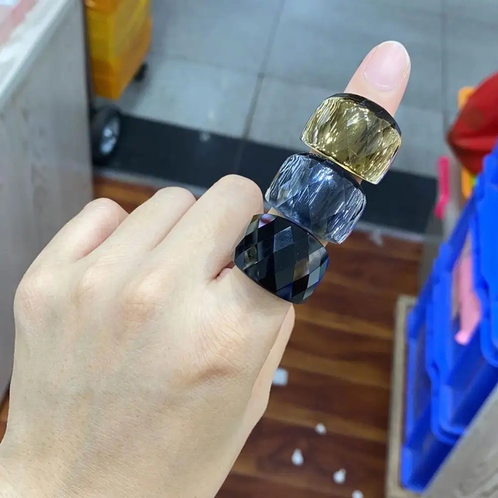 Large Rings For Women Wedding Jewelry Big Crystal Stone Ring Stainless Steel Wedding Rings