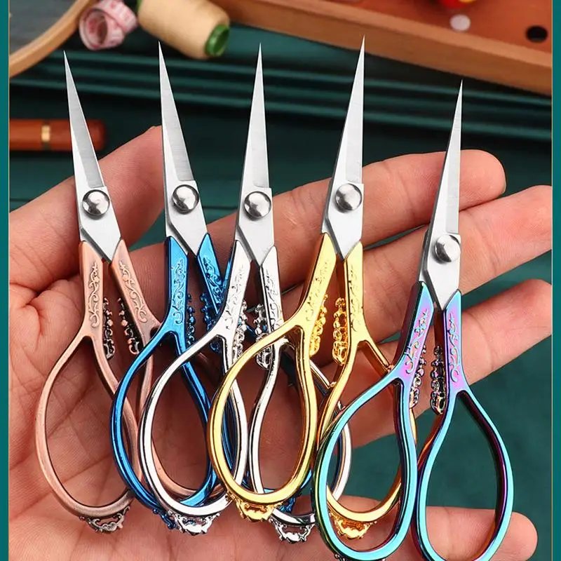 Retro Antique Vintage scissors for cutting Thread Embroidery Sewing threads  Supplies Stainless Steel Tailor DIY Needlework tools - AliExpress