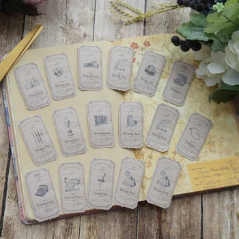 

44pcs DIY Retro Part of Book Design Paper Sticker As Creative Craft Paper Background Scrapbooking Gift Tag DIY Use