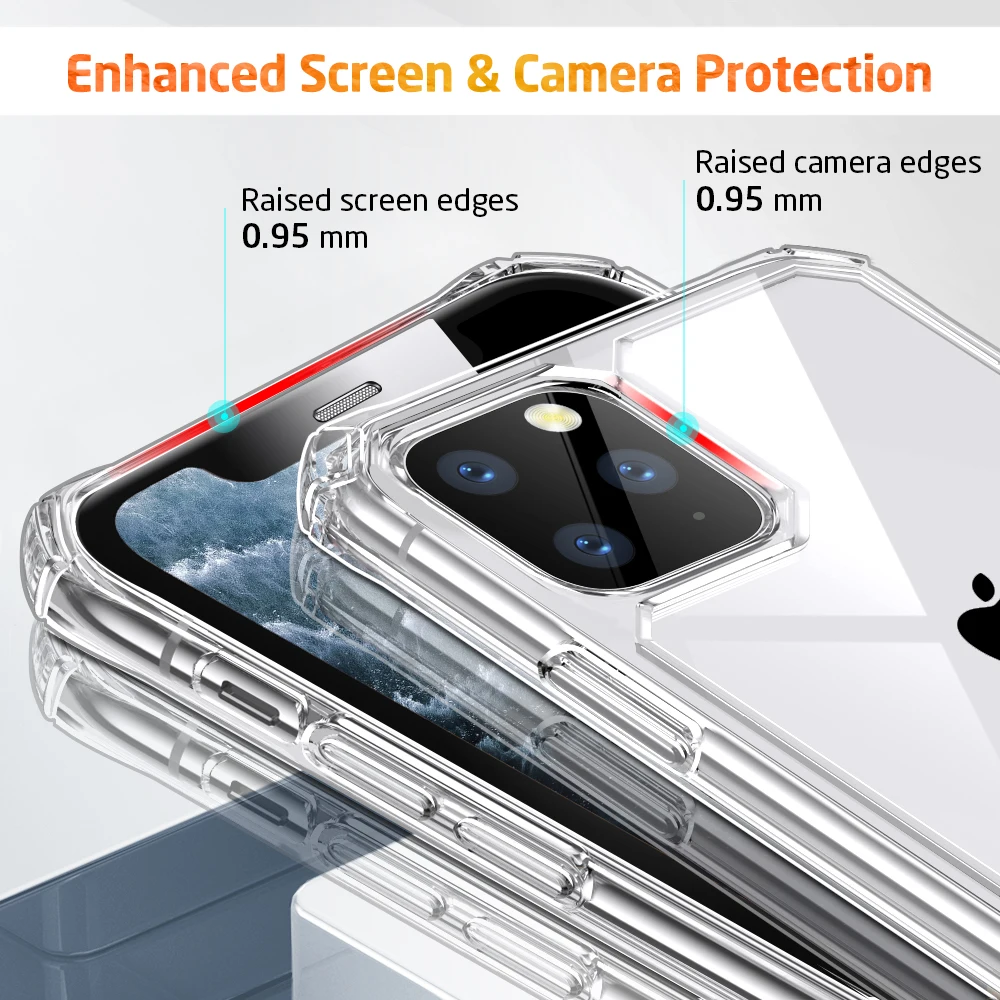 Прозрачный чехол ESR для iphone 11 Pro Max 11Pro, Мягкий защитный чехол из ТПУ с углами, усиленный противоударный чехол для iphone 11