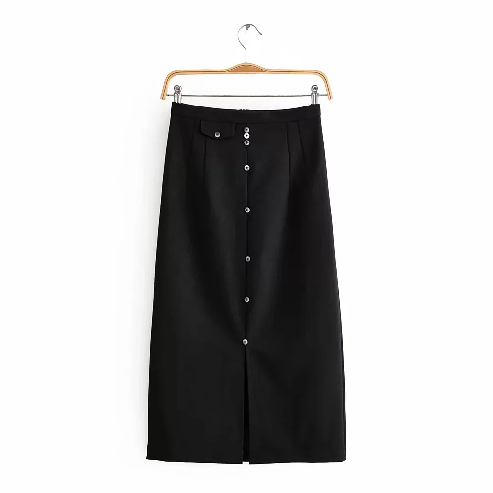 Ropa de invierno para mujer однобортный юбка с разрезом на harajuku Юбки Длинные для женщин
