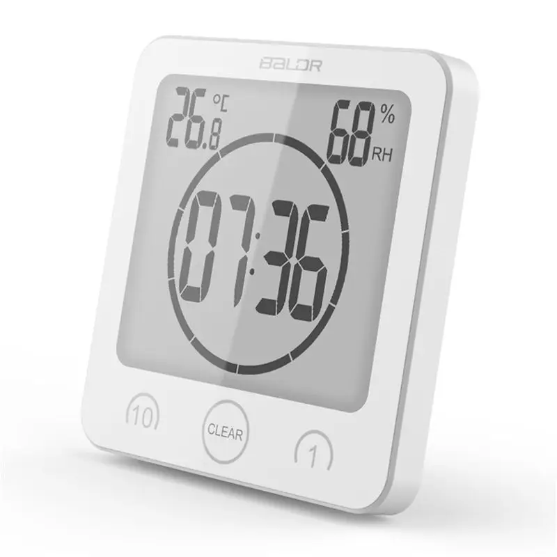 LCD Screen Digital Wall Clock Bathroom Temperature Humidity Countdown Timer Watches Wash Shower Hanging Alarm Clocks Waterproof digital wall clock wall clock digital display clock
