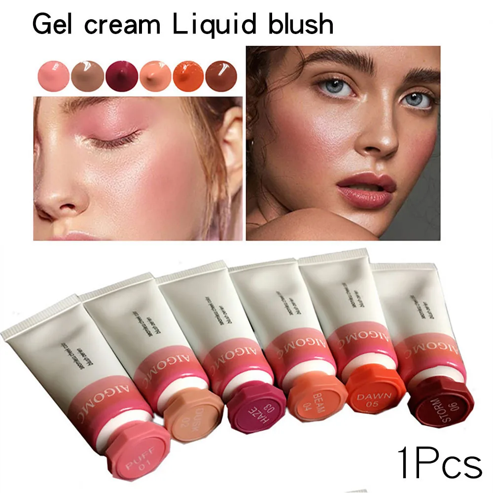 Liquid Blush Cosmetics Blusher Gel Creamy Rouge 6 Colors Long Lasting Natural Cheek Face Contour Makeup Peach | Красота и здоровье