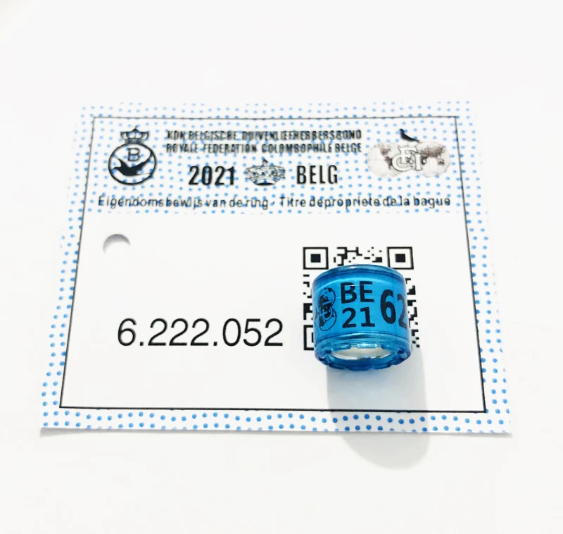 30 Uds 2021 BELG y 20 DV anillos de Paloma con letras tarjetas pájaro 8mm