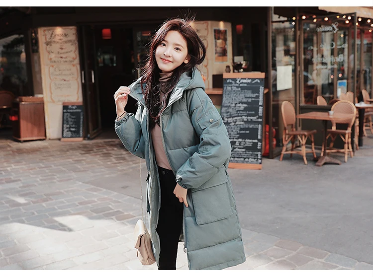 Long Sleeve Mid-length Pocket Zipper Cotton-padded Clothes/Cotton Coat Winter Casual Fashion Qyzfsy1011