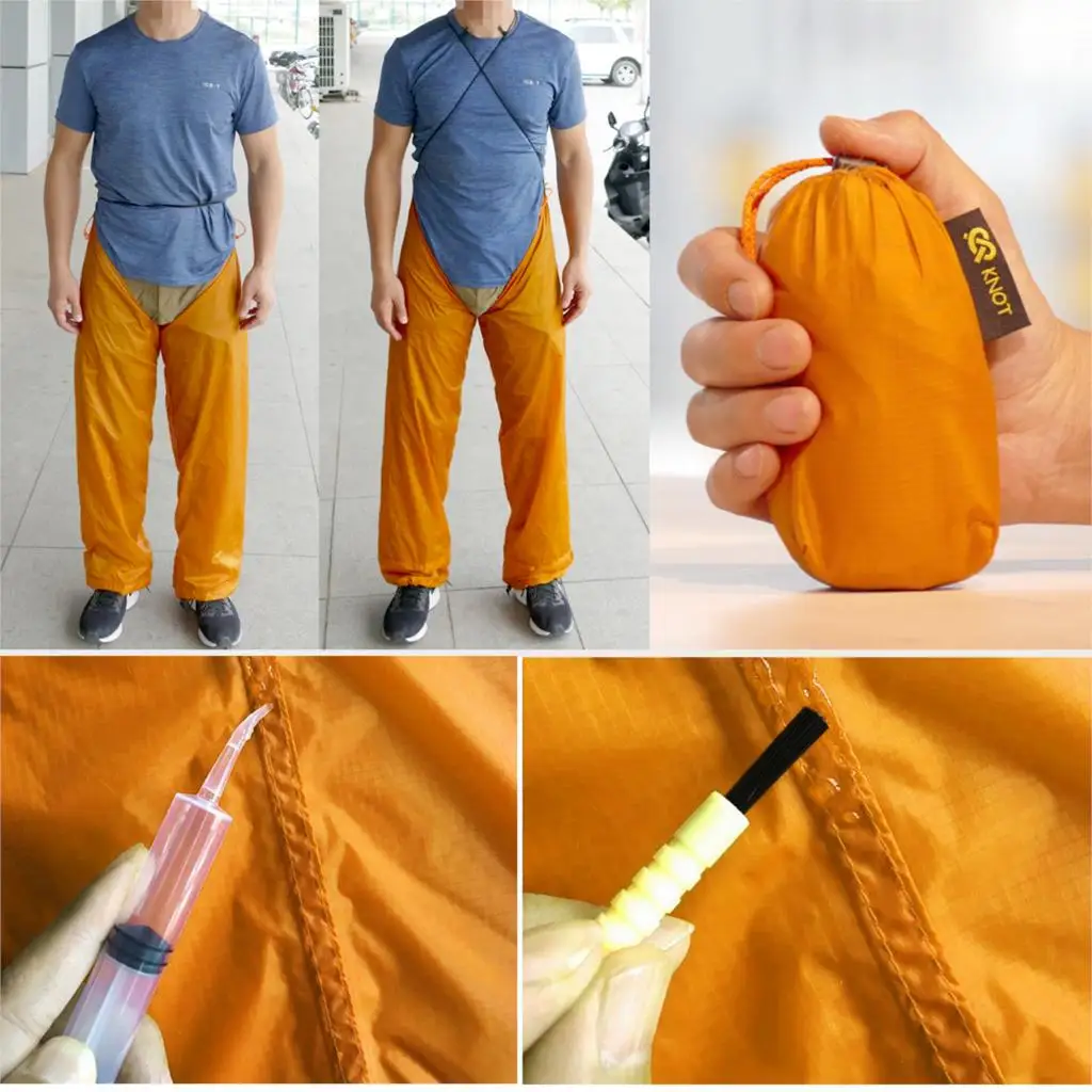 Tanie Mężczyźni kobiety jazda wędkarstwo przenośne wodoodporne legginsy spodnie przeciwdeszczowe Outdoor Camping kolarstwo wspinaczka piesze wycieczki Ultralight spodnie