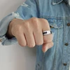 Vnox-Anillo de boda de fibra de carbono para hombre, Logo personalizado, 8mm, imagen de icono Simple personalizada ► Foto 3/6