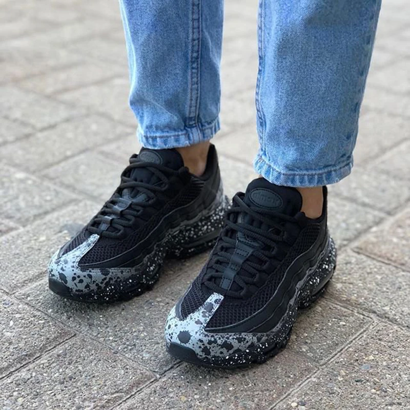 Натуральная Новое поступление Официальный Nike Air Max 95 SE беговая Обувь для женщин