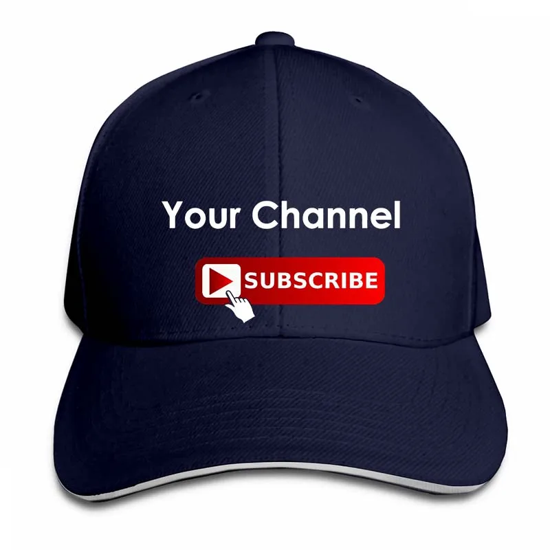 Персонализированные YouTube подписки социальных медиа(ваш канал) бейсболка для мужчин и женщин Дальнобойщик шляпы Мода Регулируемая Кепка - Цвет: 2-Navy