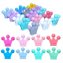 BOBO.BOX – Lot de jouets de dentition en forme de couronne pour bébé,perles en silicone de qualité alimentaire, pendentifs pour collier et attache sucette, accessoires DIY de puériculture, tétines, 10 pièces, 