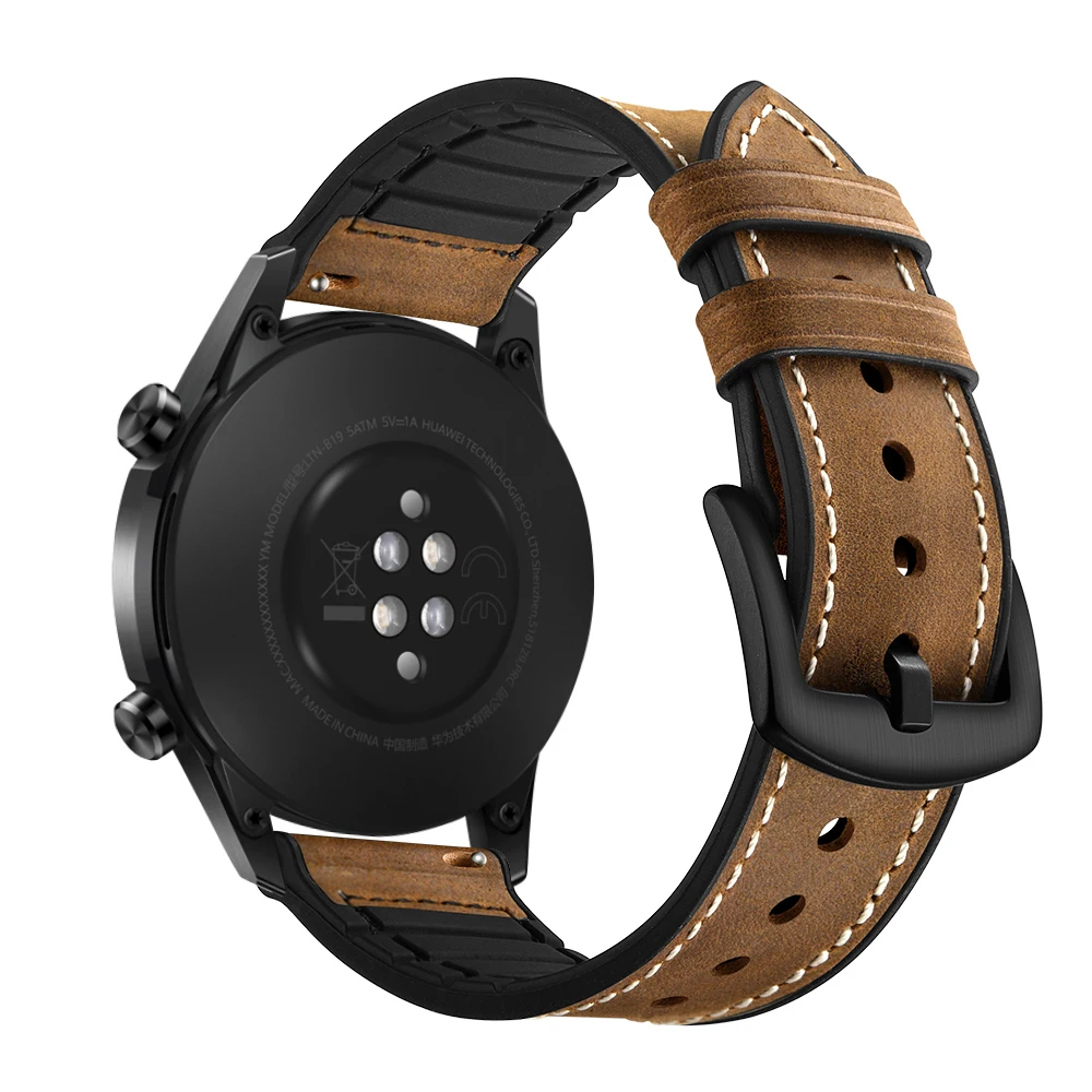 22 мм huawei watch GT 2 ремешок для gear S3 Frontier band GT2 46 кожаный Watrchband Браслет samsung Galaxy |