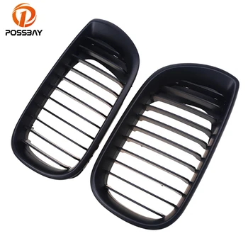 

POSSBAY Matte Black Front Kidney Grille Grill for BMW 3-Series E46 325xi/330d/330i/330xd Touring 2001-2006 Facelift Center Grill