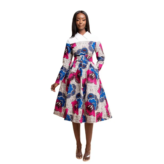 Chidera Long Sleeve Print Dress - Image 2