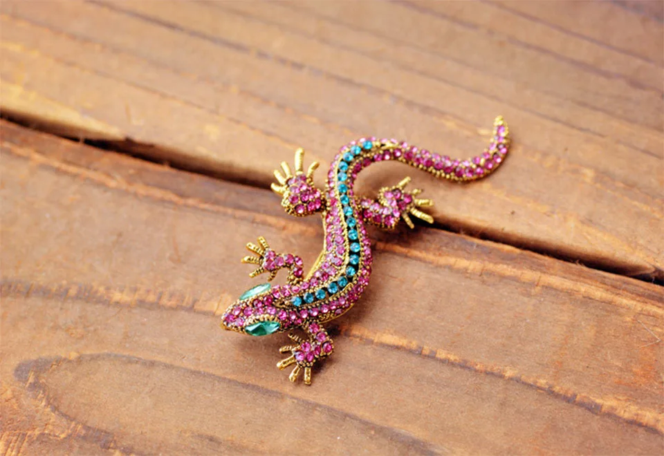Donia, модное ювелирное изделие, Серия животных, Gecko, цветные стразы, брошь, четыре цвета, брошь с кристаллами для мужчин и женщин, аксессуары для пальто