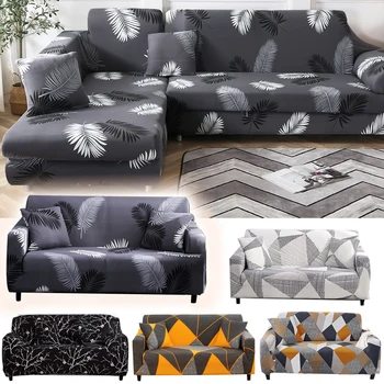 

Sofa Covers Slipcovers For Living Room Corner Spandex Elastic Sectional Couch Cover 1/2/3/4 Seater Stretch Funiture Protector
