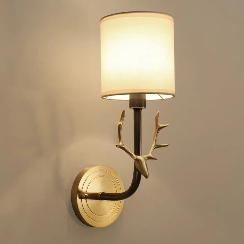 

Super Bright Novelty All-Copper American Deer Head Style Wall Lamp Home Decoration Light