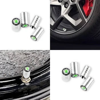 

4pcs Car styling Wheel round Tire Valve Caps Car Badge Emblem For Skodas Octavia A5 A7 Fabia superb car-styling Accessories