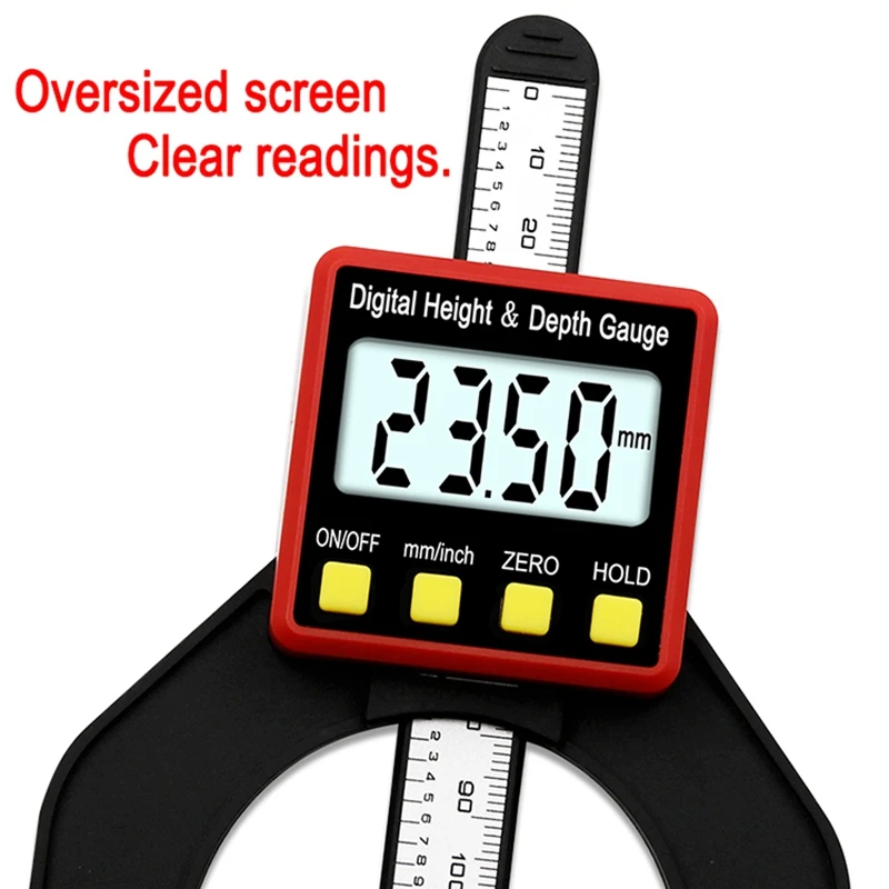 0-80Mm Lcd Digital Height Depth Counting Depth Gauge Woodworking Depth Gauge Woodworking Ruler Digital Caliper