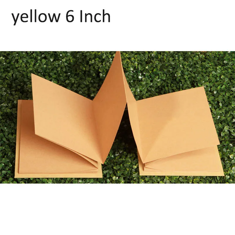 yellow 6 Inch Крафт-бумаги Бумага ручной работы держатель серии Hardcover с Юбилей Скрап тип пасты Тип ручной свадебный фотоальбом 6/8 дюймов A4 складной DIY Фотоальбом - Цвет: yellow 6 Inch