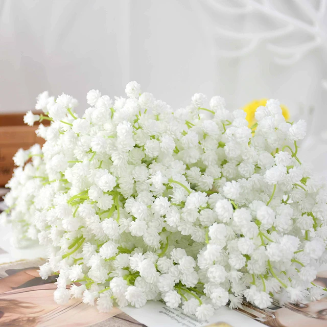 White Gypsophila Artificial Flowers Bouquets PU Baby's Breath Flowers for  Wedding Party Home Decoration Wreath DIY Fake Flowers - AliExpress