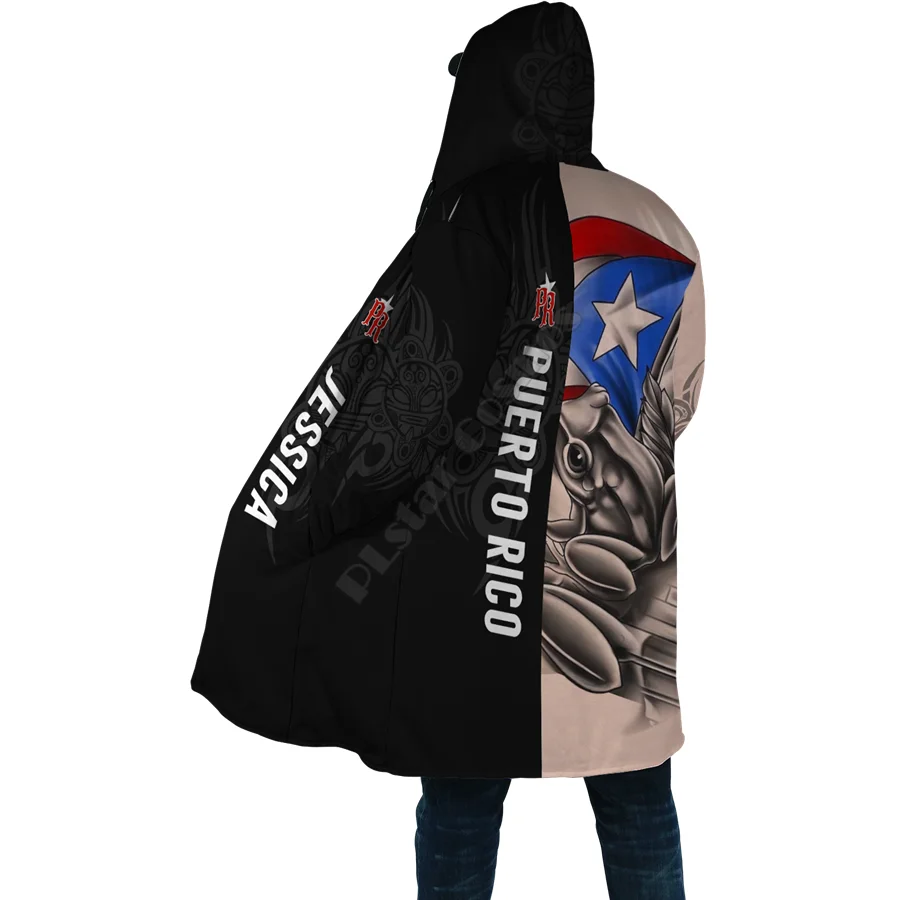 Common Coqu Puerto Rico Cloak 3D All Over Printed Hoodie Cloak for Men Women Winter Fleece Wind Breaker Warm Hood Cloak