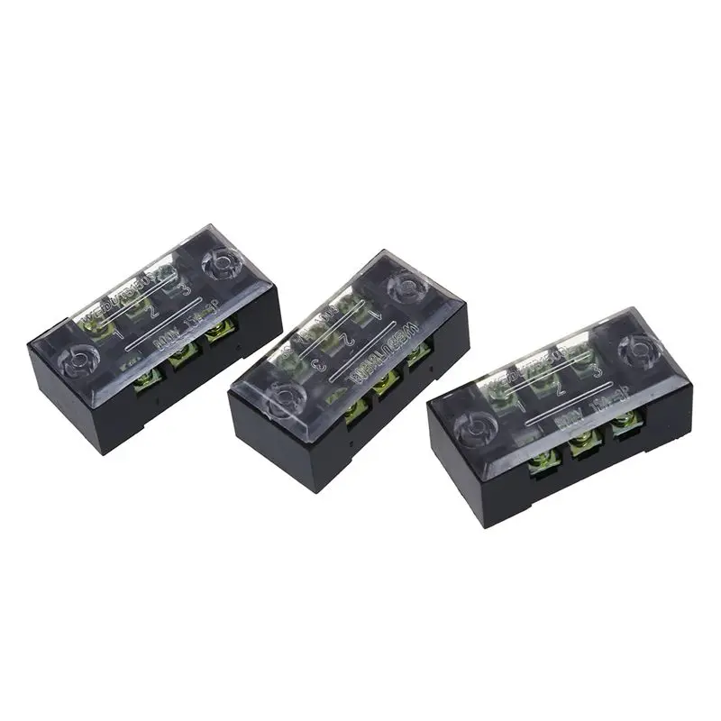 3 шт 600V 15A 3 позиции 3 P двойные строчки покрытые барьером клеммный блок полосы