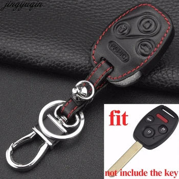 

Remote Leather Cover Key Case For Honda Accord CR-V Civic Insight Ridgeline 4 Buttons 3 Button+Panic New Holder Cover