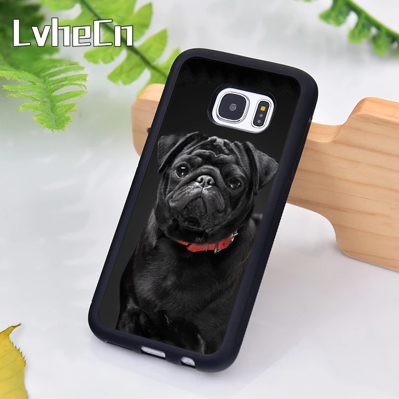 LvheCn животное черный мопс чехол для телефона samsung Galaxy S9 S8 S10 Plus Lite S6 S7 Edge S5 Note 7 8 9 10 Coque