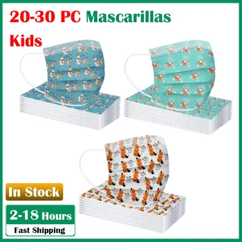 

10-30PC Kids Foggy Haze mascarilas Children's Breathability Disposable Face Mask Activated Carbon 3Ply Non-woven Mask Masken