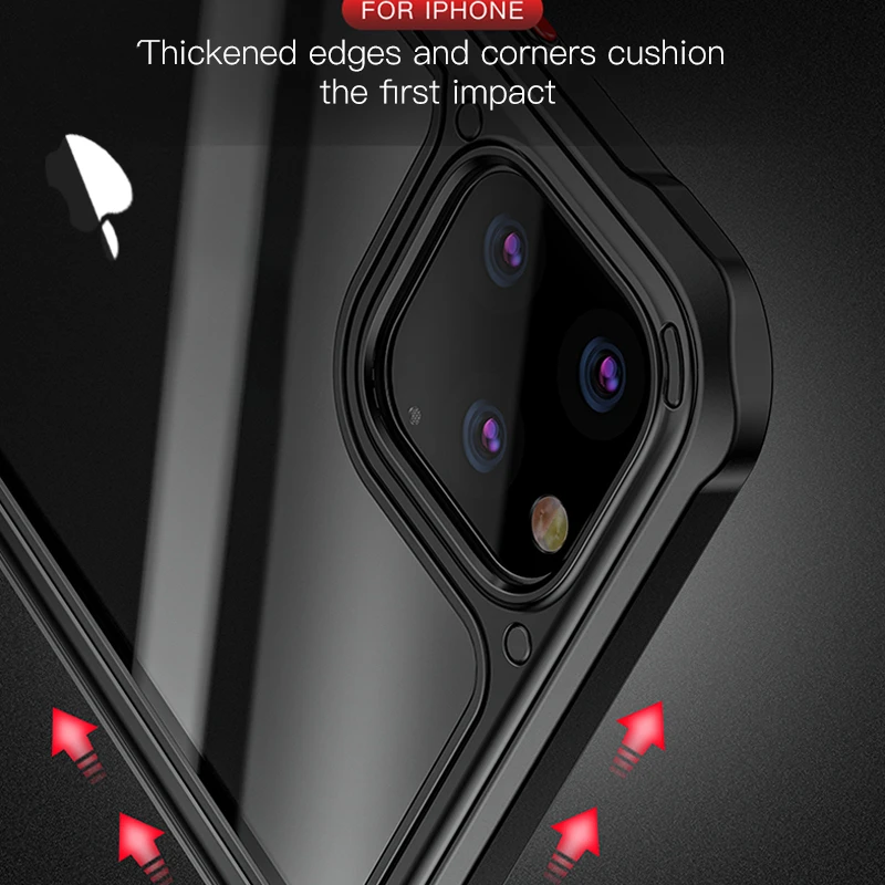 Для iPhone 11 Pro Max 11 чехол, PC TPU Ультра Гибридный удобный чехол для сотового телефона s защитный чехол с поддержкой беспроводной зарядки