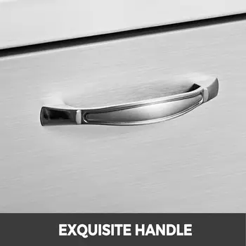 VEVOR Pull-Out Trash Drawer Propane Tank Drawer Stainless Steel Built-In Smooth Roll-In Sliding Rail for Kitchen Garbage Storage 4