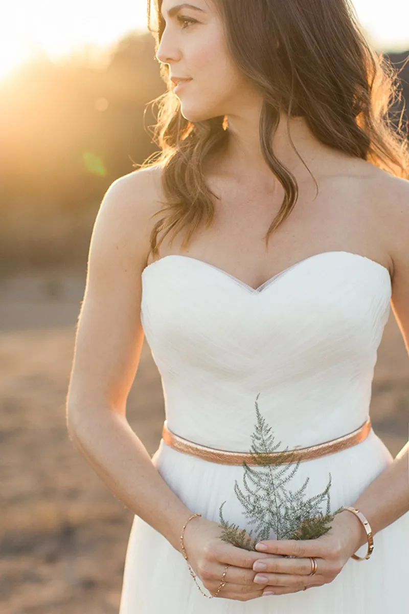 Gold Belt Wedding Dress Bride Dresses 
