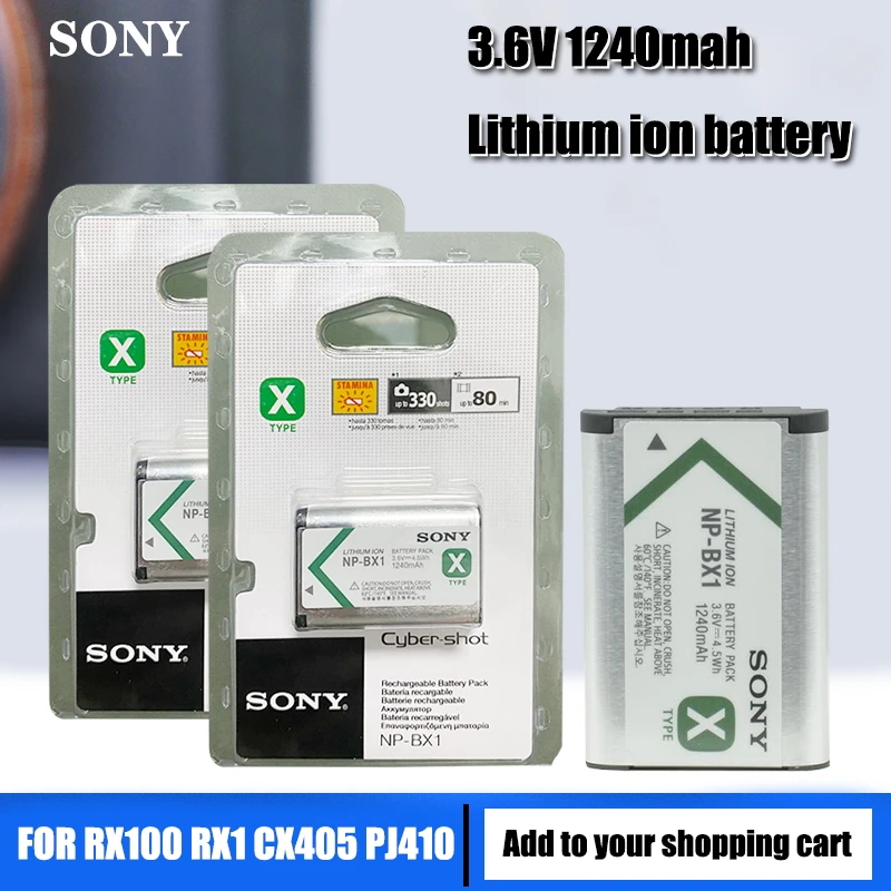 Original Sony 3,6 v NP-BX1 NP BX1 NPBX1 1240mah batería recargable de litio de RX100 M7 M6 M5 M4 M3 x3000r as500 WX350 celular de la cámara
