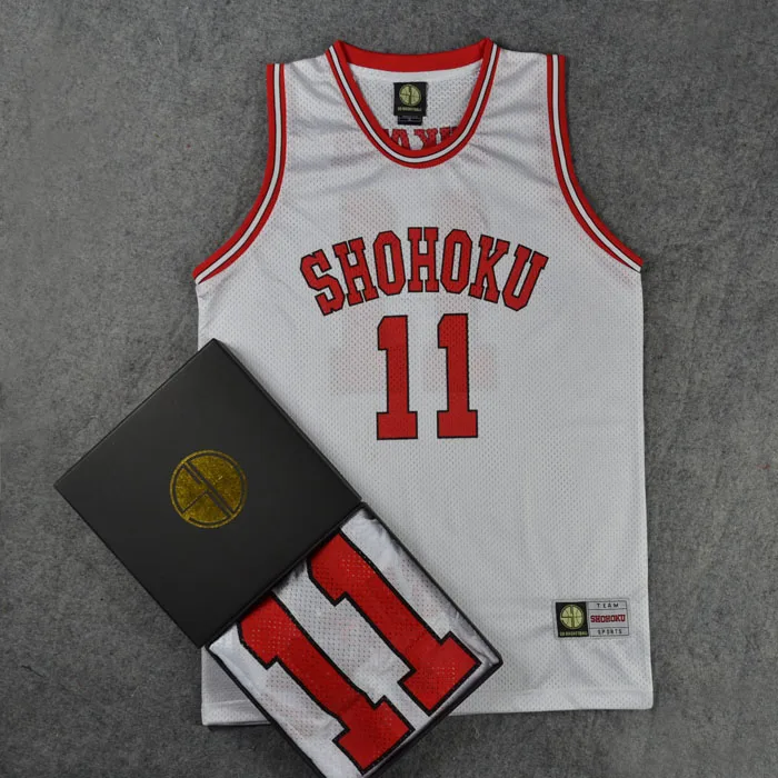 Белый Dunk Shohoku средней школы № 11 Rukawa акаджи, каэде, Косплэй SD топ, жилет баскетбольная майка Джерси - Цвет: Белый
