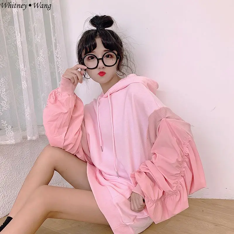 2019 модная уличная одежда WHITNEY WANG в Корейском стиле с рюшами и рукавами-фонариками