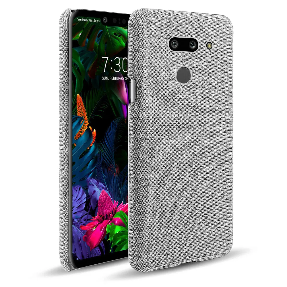 Custodia Rigida In Tessuto Per Lg G8 Thinq Custodia Rigida In Tessuto Retrò Per Lg G8 Thinq Lm-G820 Coque Funda