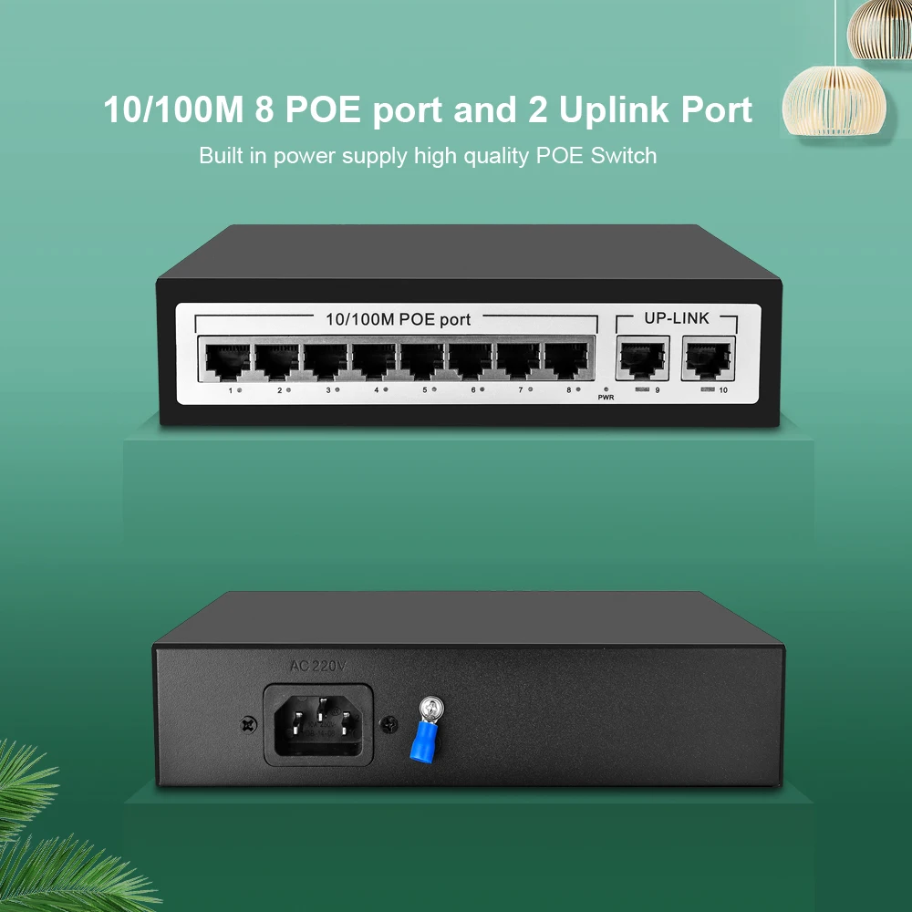 8 Port Smart Ethernet Switch 10 100 1000 Mbps Switch EU Plug Camera//AP//IP phone