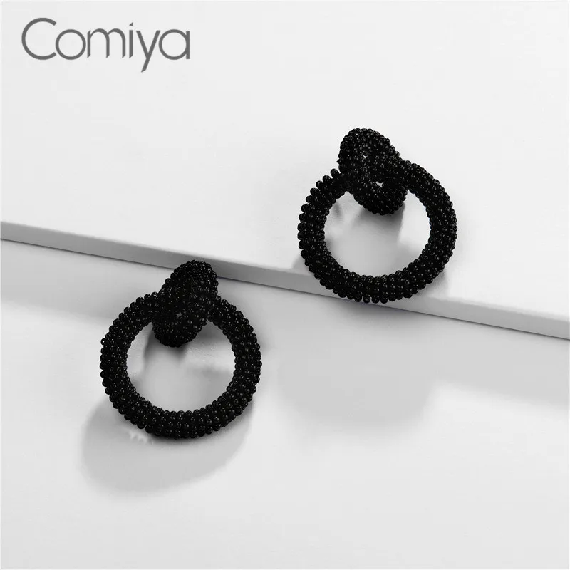Comiya Висячие серьги для женщин, золотой цвет, цинковый сплав, акриловые бусины, аксессуары, висячие серьги, индийские ювелирные изделия, круги, Brincos